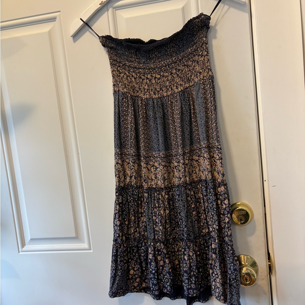 Elegant Blue and Tan Women's Skirt